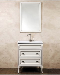 Мебель для ванной Vivien Сassetto 70 белый с патиной фурнитура серебро La beaute classic
