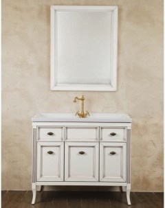 Мебель для ванной Vivien 100 белый с патиной фурнитура бронза La beaute classic