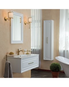 Мебель для ванной Cornelia 85 белый матовый фурнитура бронза La beaute classic