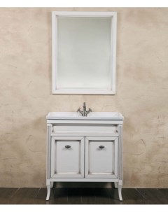 Мебель для ванной Vivien Porta 80 белый с патиной фурнитура серебро La beaute classic
