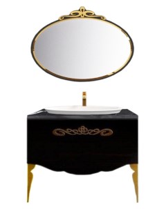 Мебель для ванной Charante 100 черная со столешницей marchina nero золото La beaute`