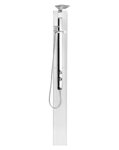 Душевая панель Showerama белый профиль серебр стойка Ido