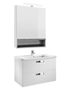 Мебель для ванной Gap 80 белая зеркало шкаф Roca