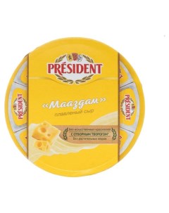 Сыр плавленый Мааздам БЗМЖ 140 г President