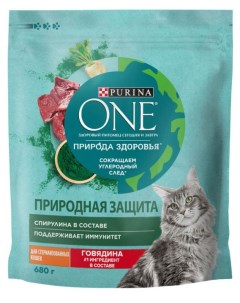 Сухой корм Природа Здоровья для стерилизованных кошек и кастрированных котов с говядиной 680 г Purina one