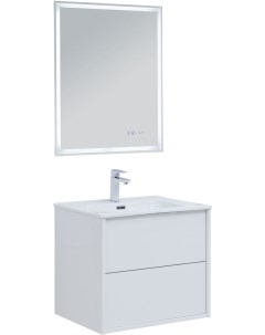 Мебель для ванной Lino 60 см белая глянцевая 2 ящика Aquanet
