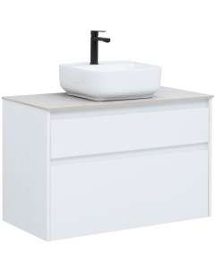 Мебель для ванной Nova Lite 90 см белая 2 ящика Aquanet