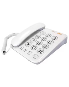 Проводной телефон TX 262 светло серый белый Texet