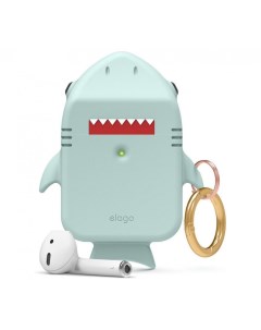 Силиконовый чехол с карабином Shark Silicone Hang case AirPods 1 2 Мятный Elago