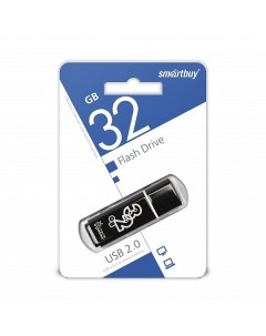 Флешка Glossy 32GB black 32 ГБ Black Smartbuy