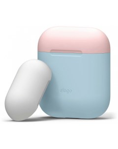 Чехол Silicone DUO EAPDO PBL PKWH для AirPods Pastel Blue Pink White Elago