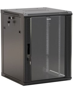 Шкаф TWB 2245 GP RAL9004 настенный 22U 600x450мм пер дв стекл 60кг черный Hyperline