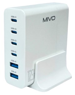 Беспроводное зарядное устройство с 6 USB портами MP 123Q 123W White Mivo