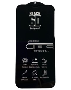 Защитное стекло для iPhone 12 Mini повышенной прочности 6D черное Mossily