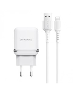 Сетевое зарядное устройство BA25A 2xUSB lightning 2 4 A white Borofone