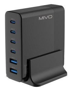 Беспроводное зарядное устройство с 6 USB портами MP 123Q 123W Black Mivo