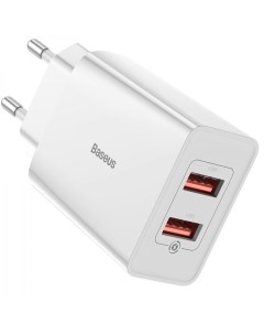 Сетевое зарядное устройство Speed Mini 2xUSB 3 A CCFS V02 white Baseus