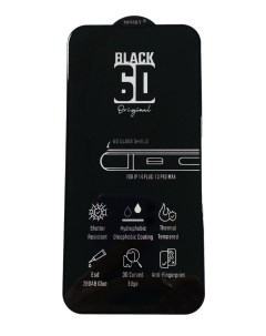 Защитное стекло для iPhone 13 Pro Max 14 Plus повышенной прочности 6D черное Mossily