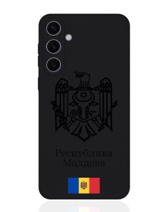 Чехол для Samsung S24 Plus Черный лаковый Герб Республики Молдова Signumcase