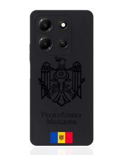 Чехол для Infinix Note 30i Черный лаковый Герб Республики Молдова Signumcase
