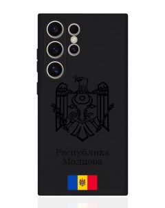 Чехол для Samsung S24 Ultra Черный лаковый Герб Республики Молдова Signumcase