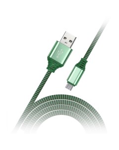 Кабель iK 12NS USB2 0 A microUSB B в оплетке 2A output 1м зеленый Smartbuy