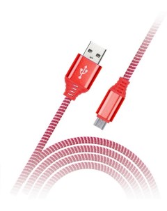 Кабель iK 12NS USB2 0 A microUSB B в оплетке 2A output 1м красный Smartbuy