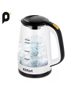 Чайник электрический КТ 6635 1 7 л черный белый прозрачный Kitfort