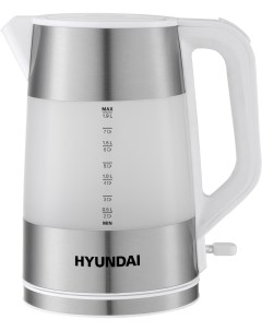 Чайник электрический HYK P4025 1 9 л белый серебристый Hyundai