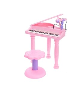 Игрушка Пианино Розовая мечта с микрофоном и стульчиком световые и звуковые эффекты Nobrand