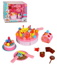 Интерактивная игрушка Торт С днем рождения 45 предметов мелодия звук свет Shantou gepai