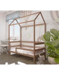 Кровать детская Классика 160х80 с ортопедическим матрасом натуральный цвет Лунный лес