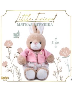 Мягкая игрушка Milo toys Little Friend 9905660 зайка в платье и розовой кофточке Milotoys