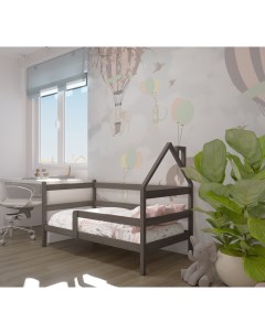 Кровать детская подростковая Софа домик 160х80 Асфальт Лунный лес