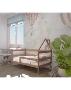 Кровать детская подростковая Софа домик 160х80 натуральный цвет Лунный лес