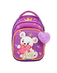 Ранец детский Джой 3 мешок для обуви мишка 0240 фиолетовый 27х19х38 Luris