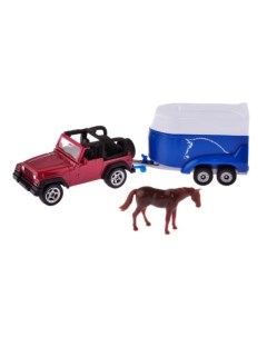 Коллекционная модель Jeep Wrangle с прицепом для перевозки лошадей Siku