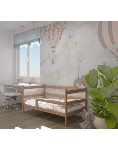 Кровать детская Софа 160х80 с ортопедическим матрасом натуральный цвет Лунный лес