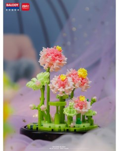 Конструктор 3D из миниблоков Цветы в колбе 520 деталей BA16344 Balody
