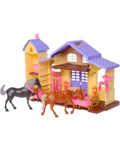 Игровой набор Конюшня с лошадьми и аксессуарами 30х50х13 см 534201 Chap mei