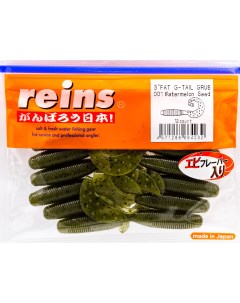 Силиконовая приманка Fat Gtail Grub 75 мм цвет 001 Watermelon Seed 12 шт Reins