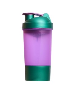 Шейкер спортивный с чашей под протеин фиолетово зелёный 500 мл Nobrand