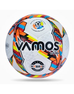Мяч футбольный EUFORIA HYBRID 4 матчевый бело розово желтый Vamos
