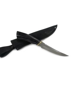 Нож Рыбак 2 сталь 95Х18 чёрный граб Lemax