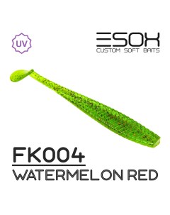Силиконовая приманка Tratta 106 мм цвет fk004 Watermelon Red 4 шт Esox