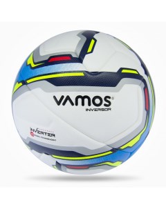 Мяч футбольный INVERSOR 5 профессиональный бело черно голубой Vamos