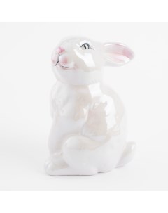 Статуэтка 16 см керамика молочная перламутр Кролик Easter Kuchenland