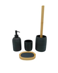 Набор аксессуаров для ванны и туалета керамический черный Nice