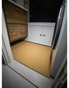 Коврик для ванной ЭВА 132х80 см бежевая сота Cellmat