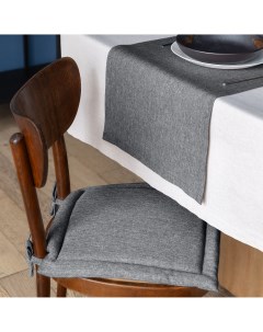 Подушка для стула Рогожка 40х40см базальт с завязками Loveme